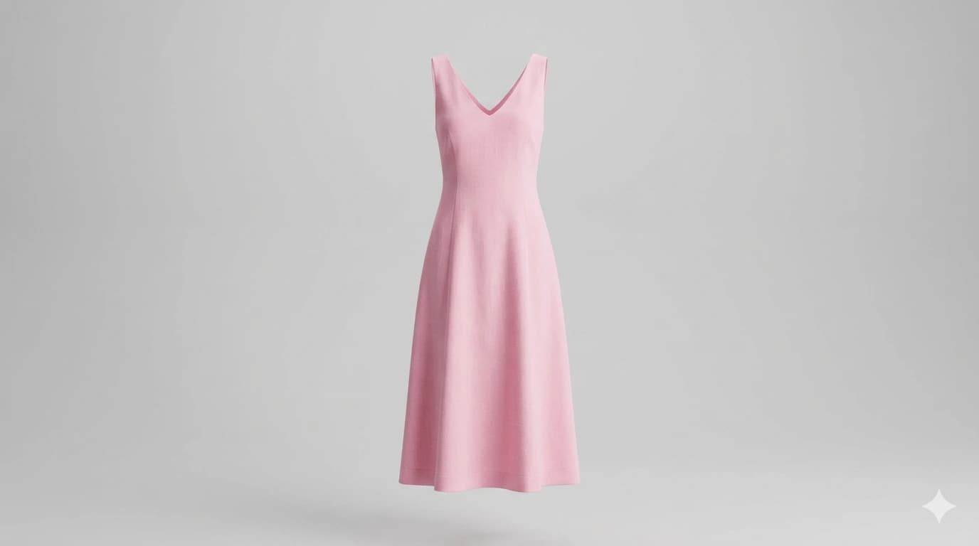 Vestido midi rosa